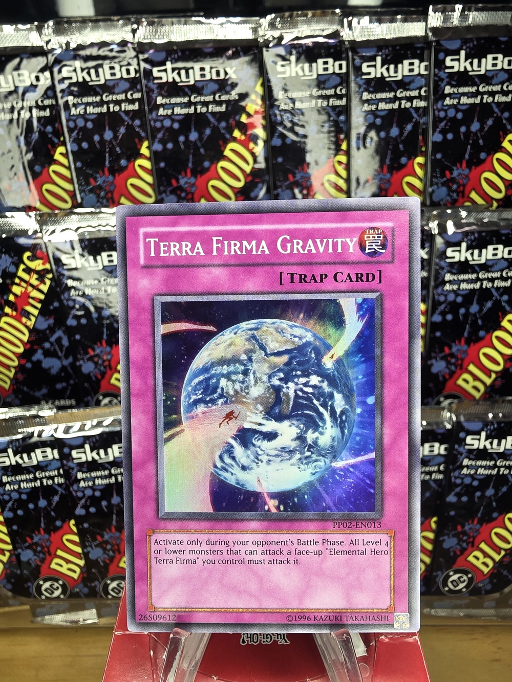 Vintage Super Rare Yu-Gi-Oh! Terra Firma Gravity Trap Card - Pink